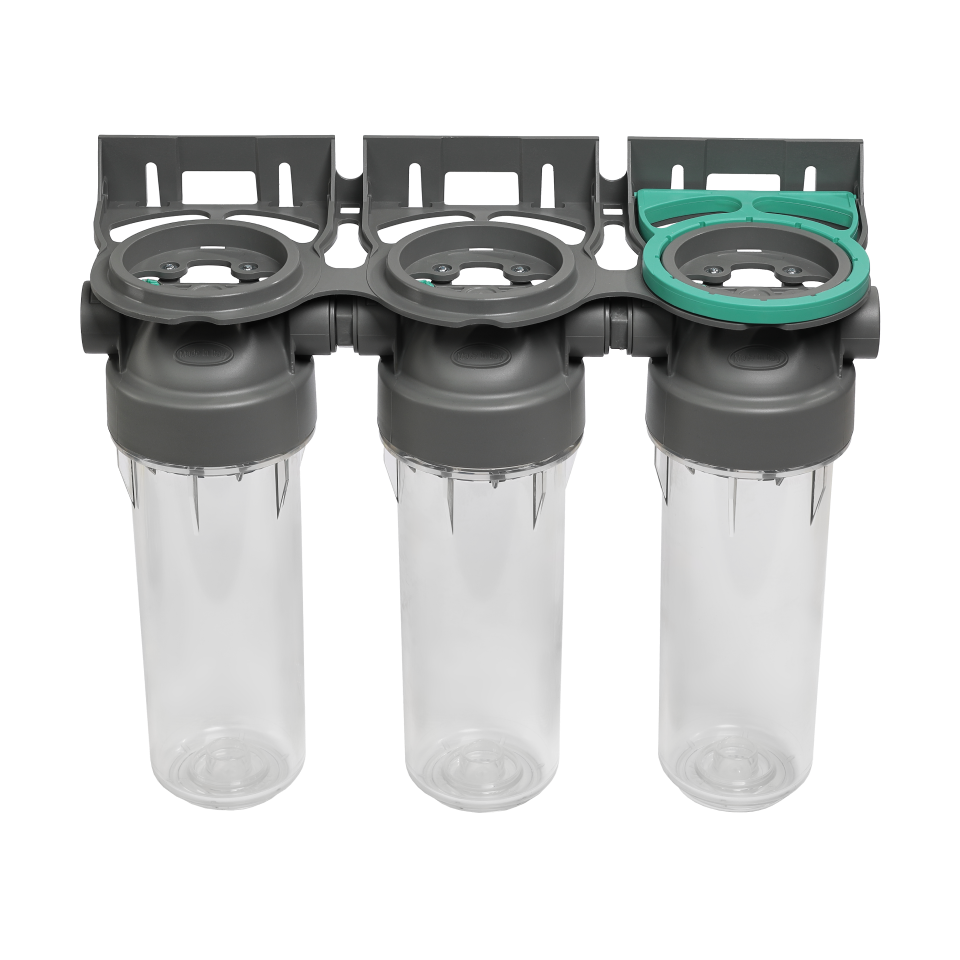 2P housing ECO TRIPLEX 9" ¾ transparent PET bowl ½ – ½"