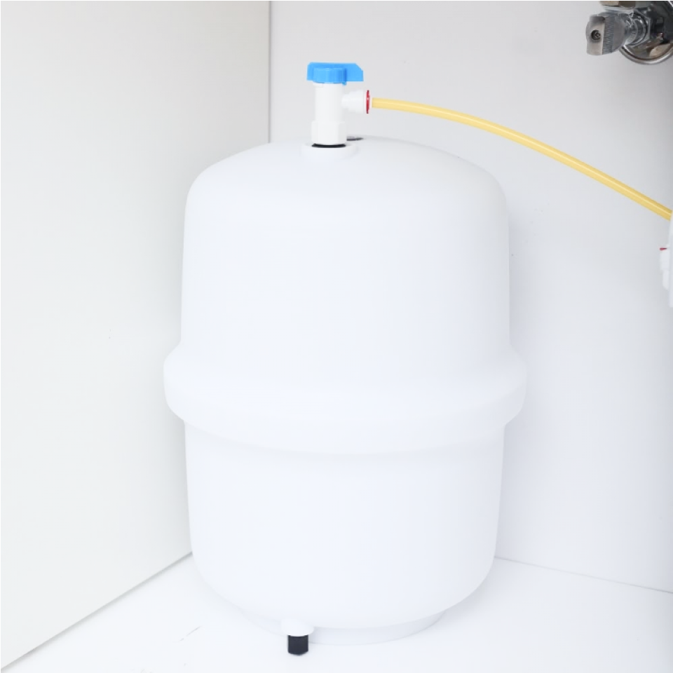 PURE Alkafuse reverse osmosis filter on metal rack with pump