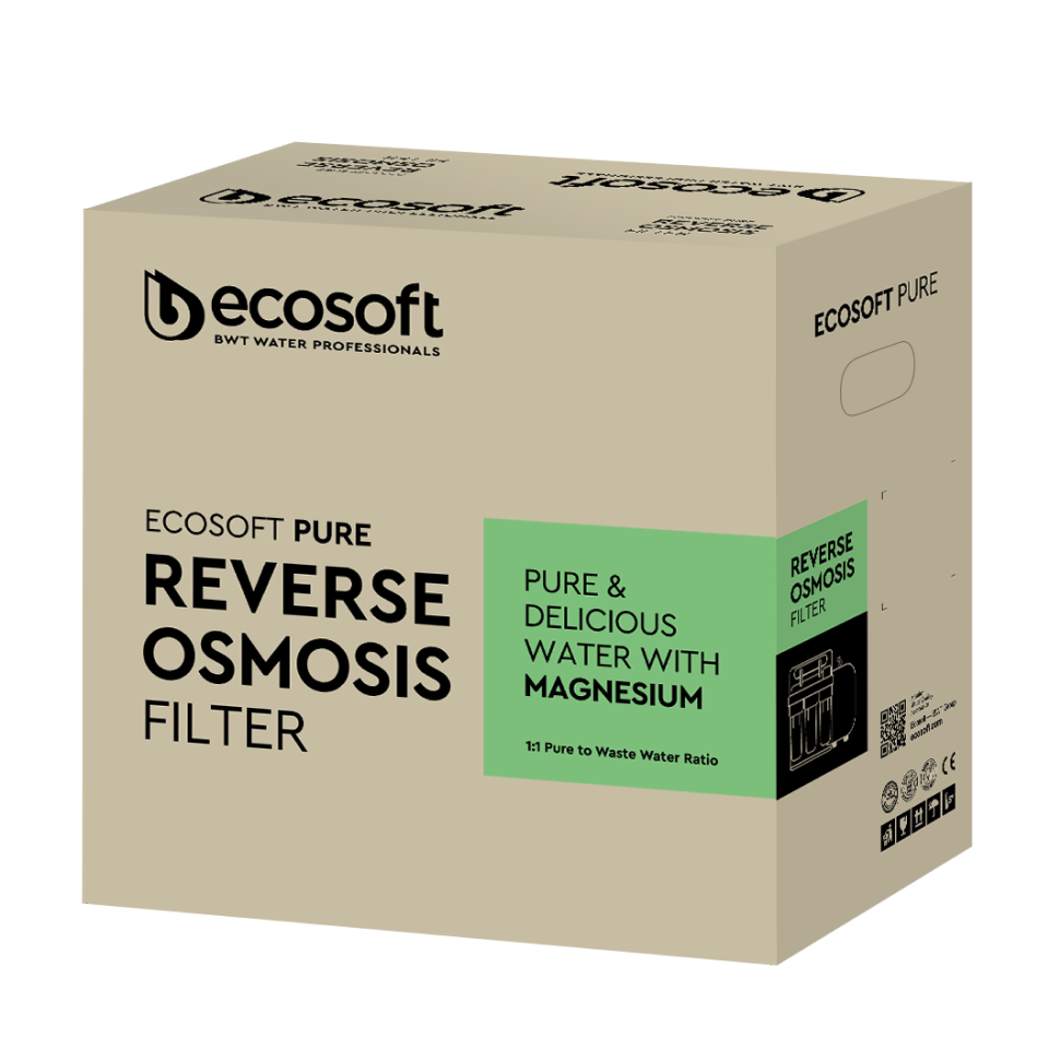 PURE Balance reverse osmosis filter on metal rack with pump