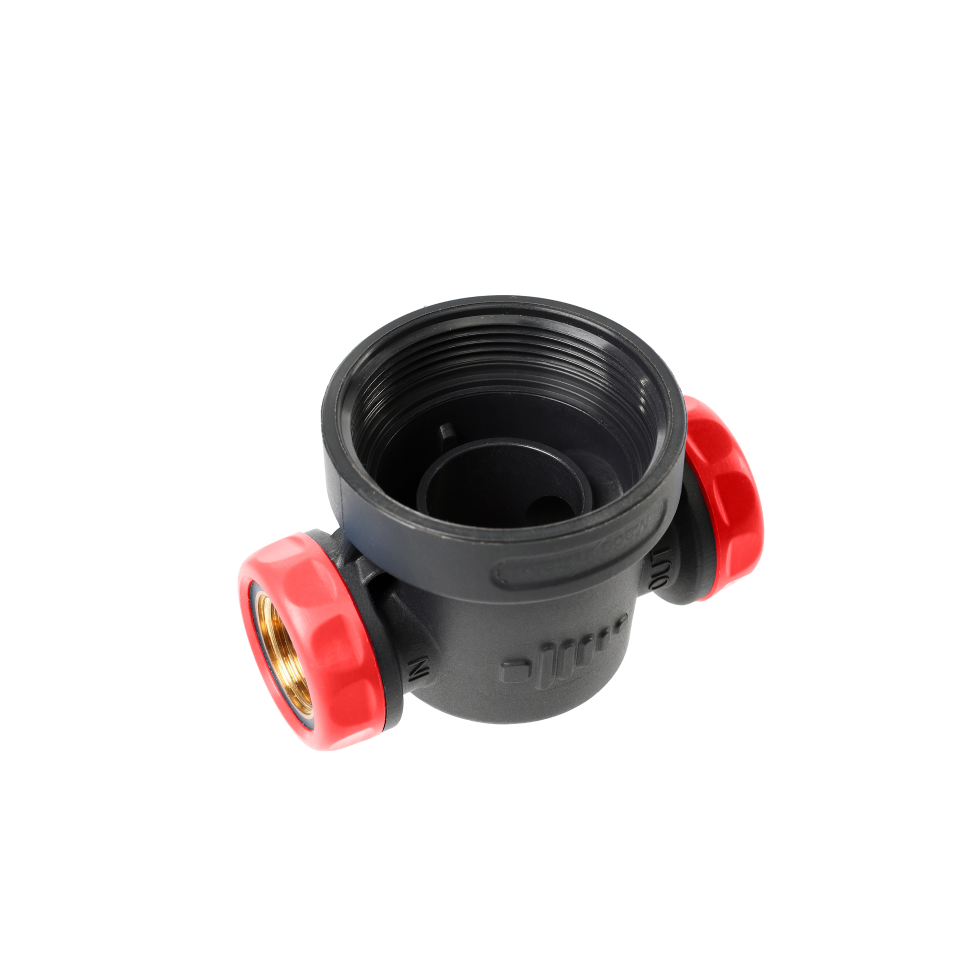 Self-Cleaning PA-R filter with 304 stainless steel mesh cartridges. with ½” FM and ¾” M connection