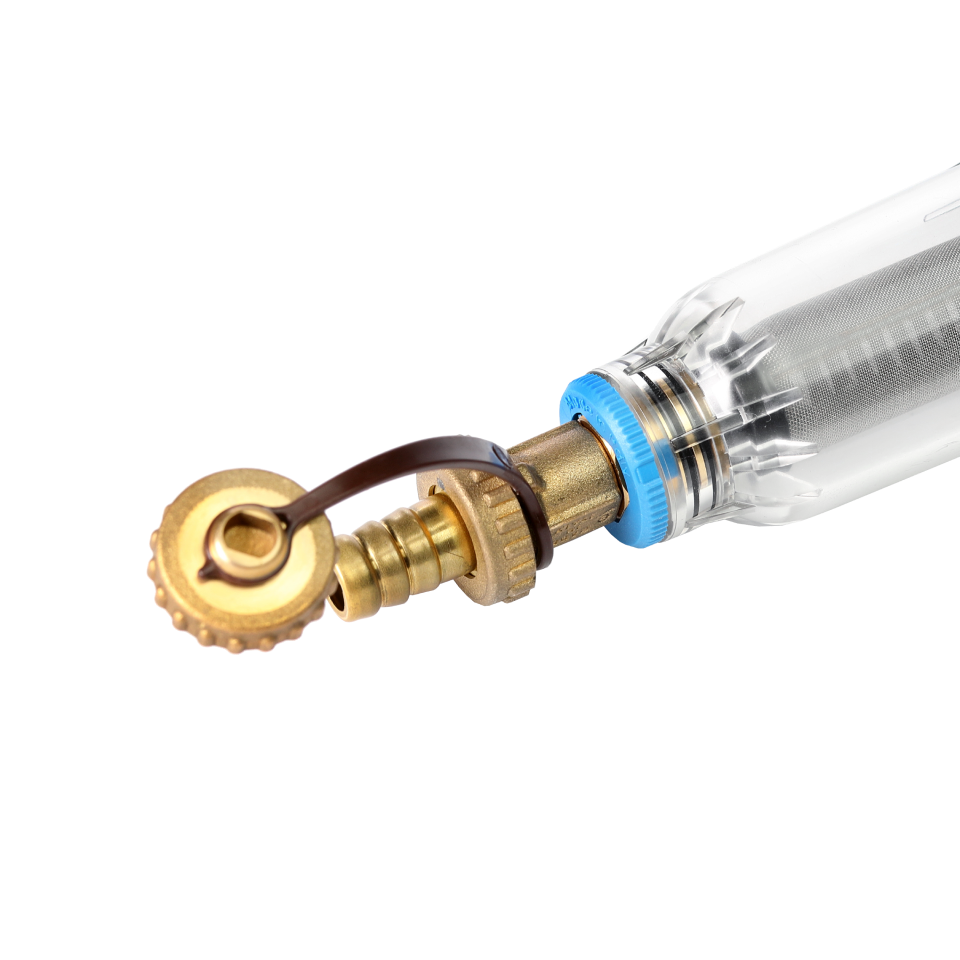 Self-Cleaning SAN filter with 304 stainless steel mesh cartridges. ½" F