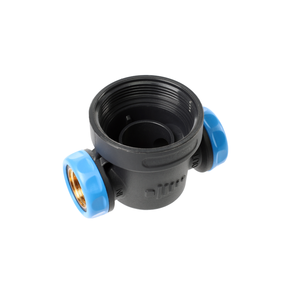 Self-Cleaning SAN filter with 304 stainless steel mesh cartridges with ½” FM and ¾” M connection