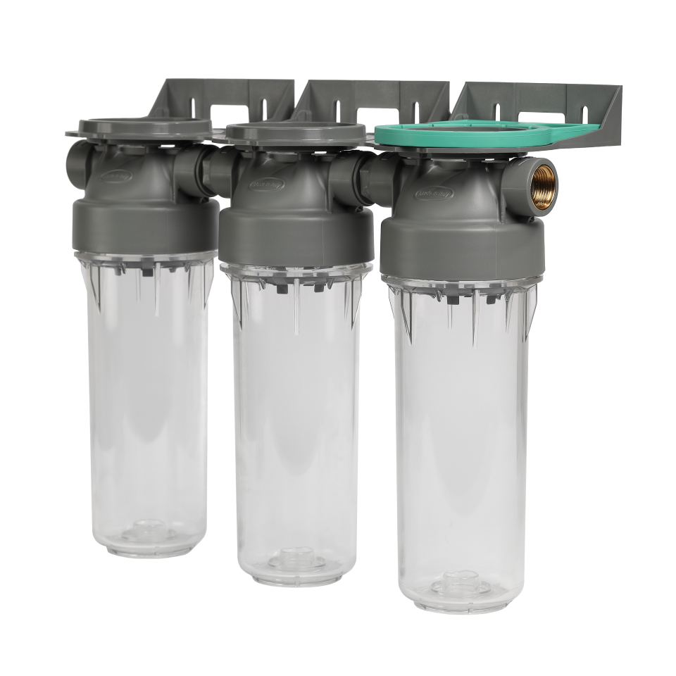 2P housing ECO TRIPLEX 9" ¾ transparent PET bowl 1 – 1"