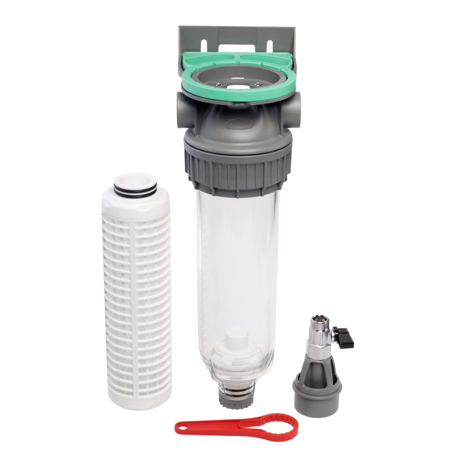 3P housing ECO 9” ¾ transparent PET bowl with venturi valve + drain ½” 