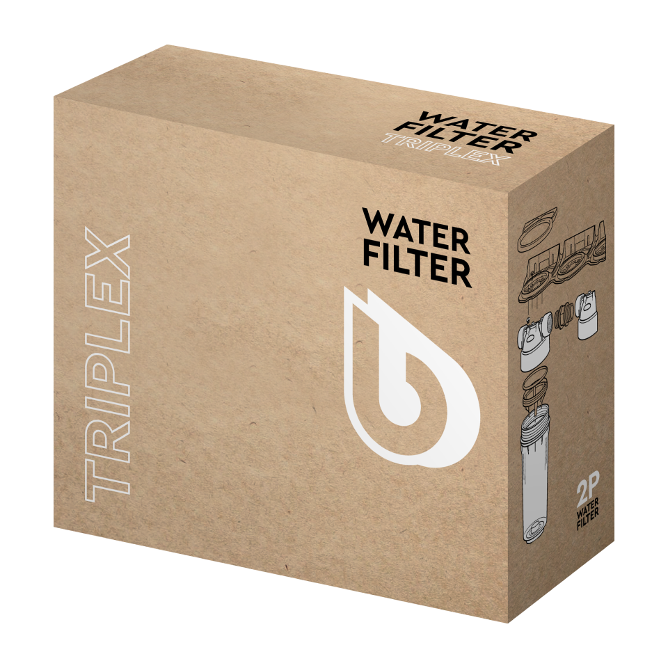 2P housing ECO TRIPLEX 9" ¾ transparent PET bowl 1 – 1"