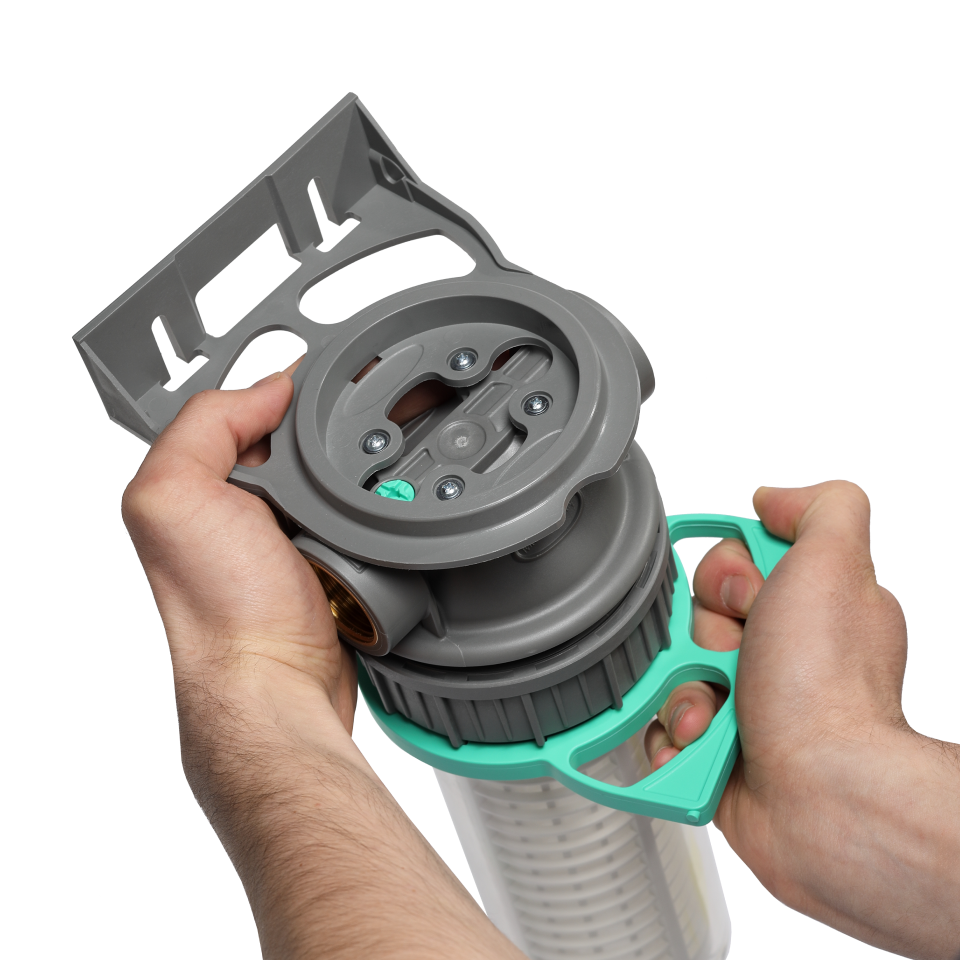 3P housing ECO 9” ¾ transparent PET bowl with venturi valve + drain 1” 