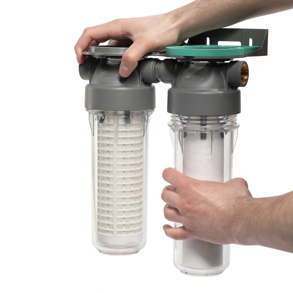 2P housing ECO DUPLEX 9" ¾ transparent PET bowl 1 – 1"