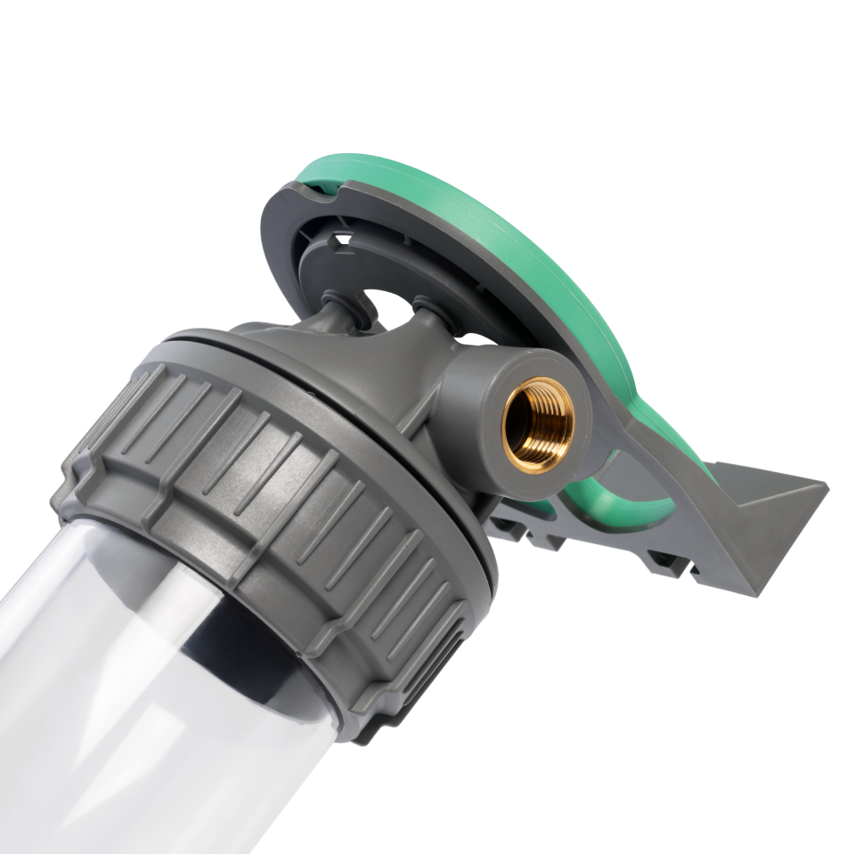 3P housing ECO 9” ¾ transparent PET bowl with venturi valve + drain 1” 