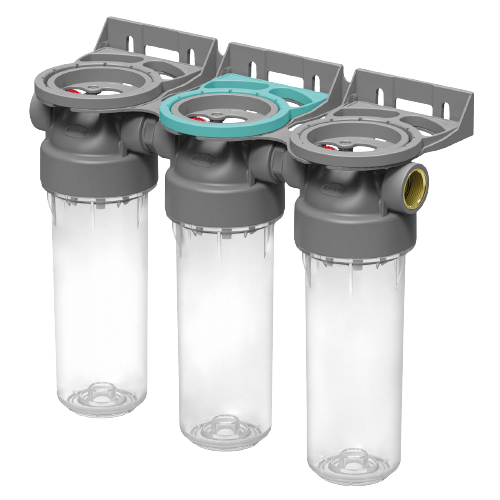 2P housing ECO TRIPLEX 9" ¾ transparent PET bowl ½ – ½"