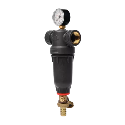 Self-Cleaning PA-R filter with 304 stainless steel mesh cartridges. ½" F