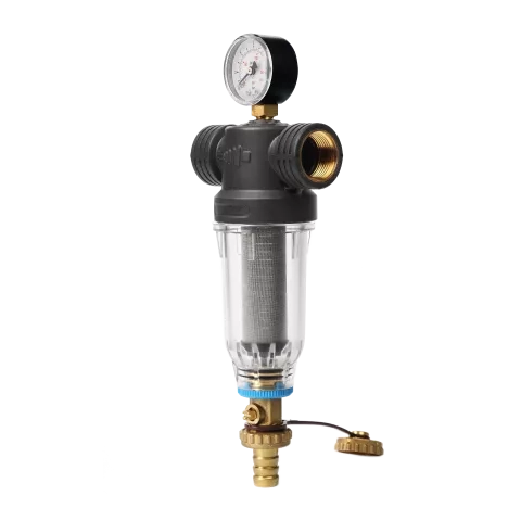 Self-Cleaning SAN filter with 304 stainless steel mesh cartridges. ½" F