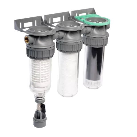 3-stage water filter for well or rain water ¾– ¾"